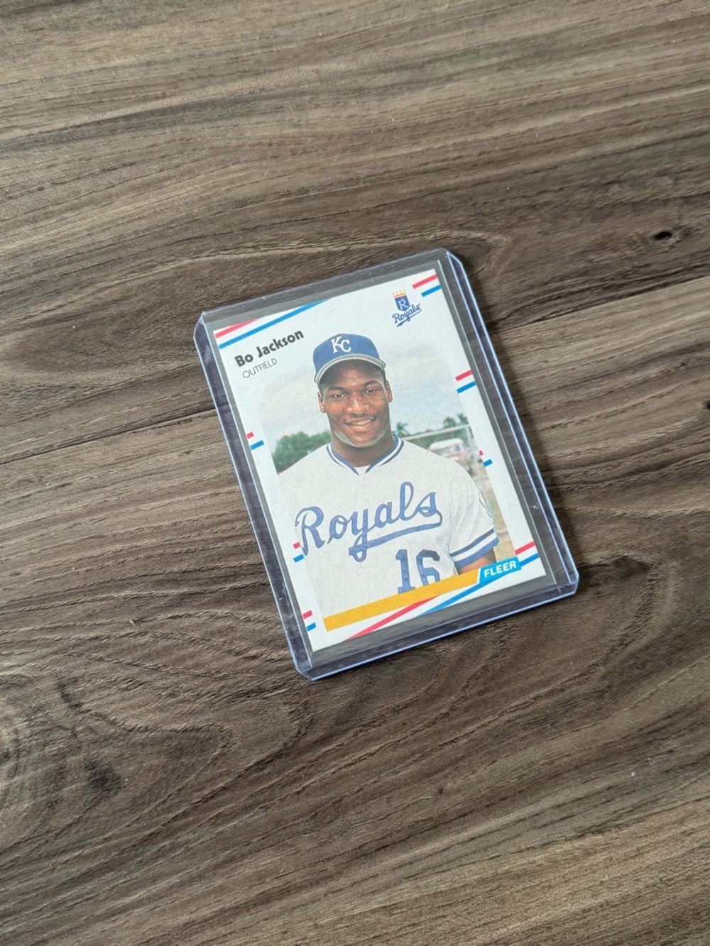 Baseball Trading Card in Protective Sleeve - Blue/White